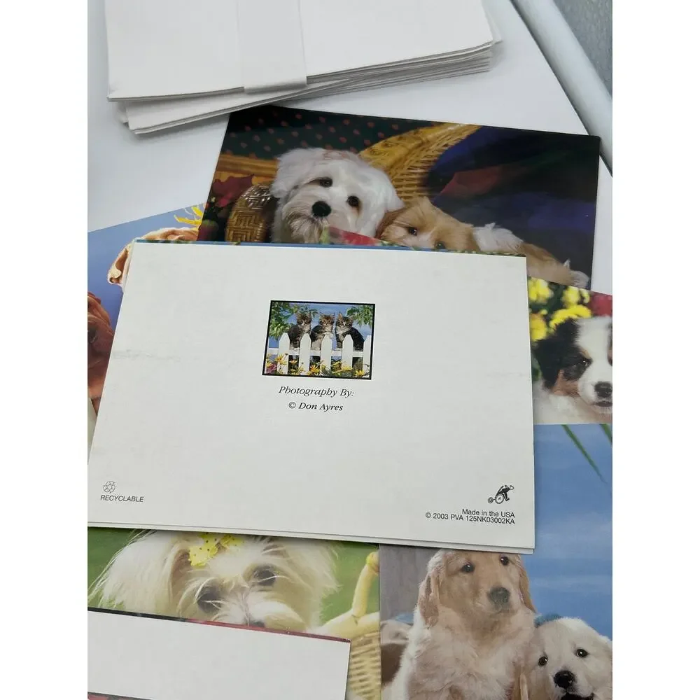 Lot of 22 Don Ayres Blank Greeting Cards Cats Dogs Puppies Kittens USA 2003-2005